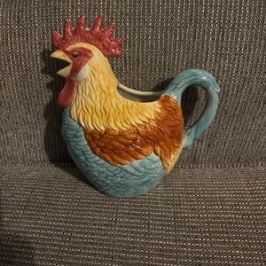 Ceramic Rooster Pitcher Milk Cream